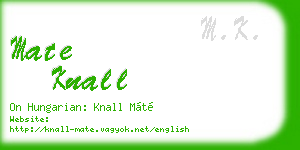 mate knall business card