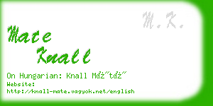 mate knall business card